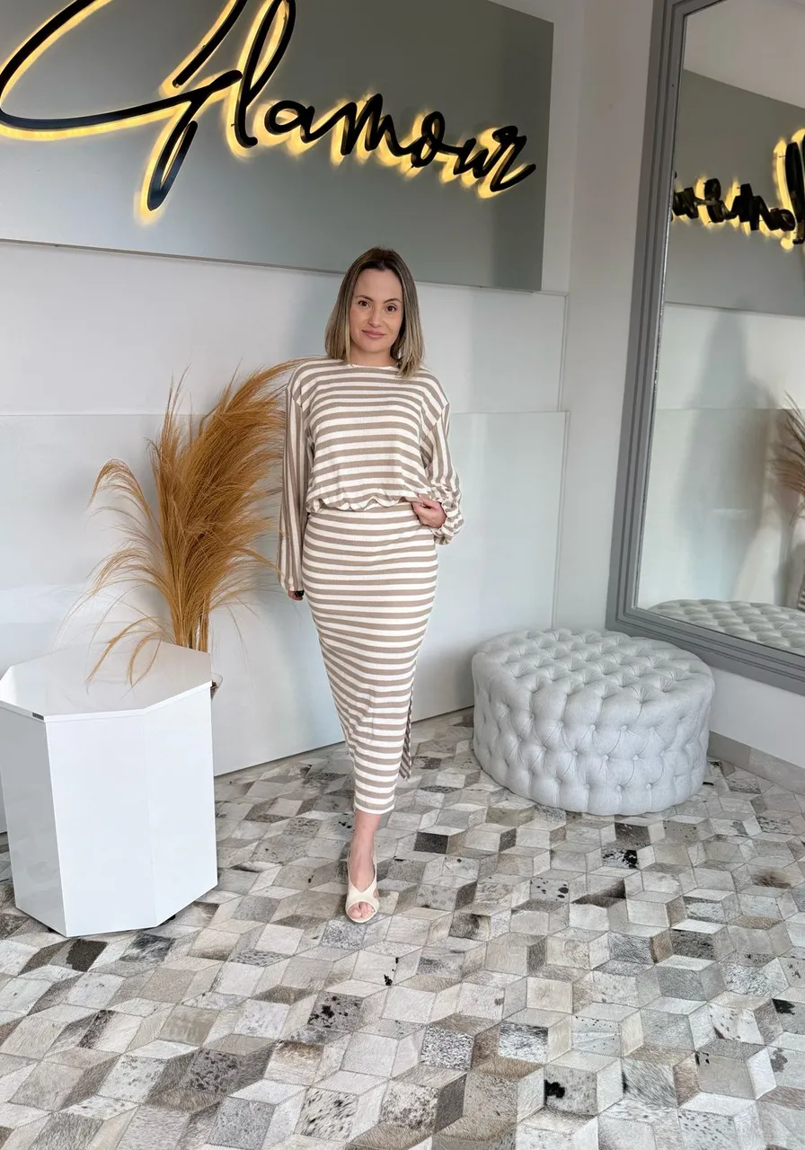 Blusão Listrado Sommer Nude Ref 14141