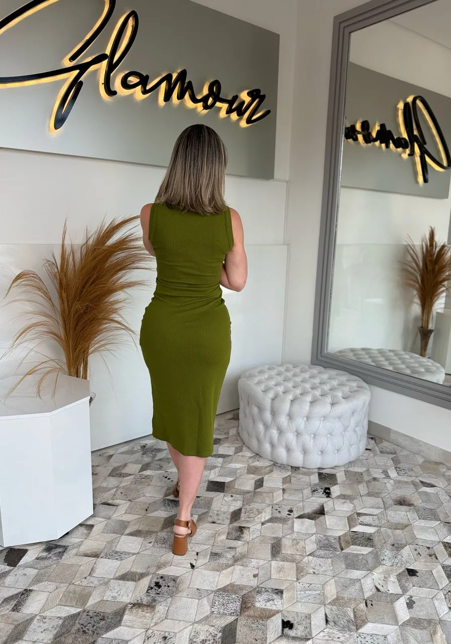 Vestido Sommer Com Abertura Frontal Verde Serrano Ref 14118