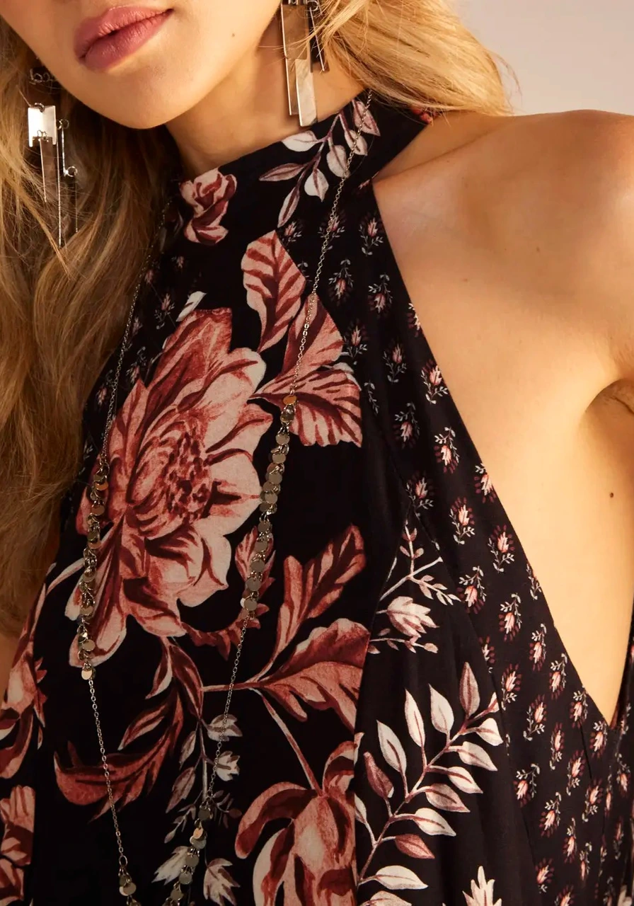 Vestido Longo Halter Estampa Floral Sommer Ref 14497