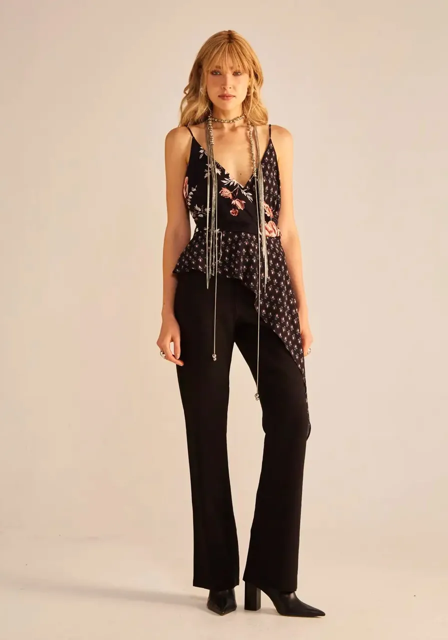Blusa Assimétrica Com Estampa Floral Sommer Ref 14536