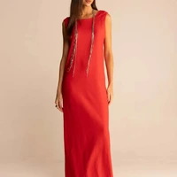 Vestido Linho Sommer Vermelho Mars Ref 14500 - imagem 3