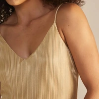 Vestido Longo Plissado Bege Sommer Ref 14335 - imagem 2