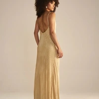 Vestido Longo Plissado Bege Sommer Ref 14335 - imagem 1