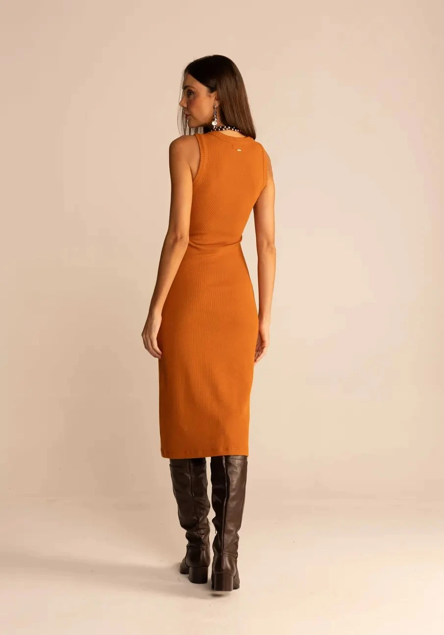 Vestido Cutout Marrom Cool Sommer Ref 14566