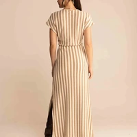 Vestido Midi Listrado Com Fenda Sommer Ref 14469 - imagem 1