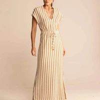 Vestido Midi Listrado Com Fenda Sommer Ref 14469 - imagem 3