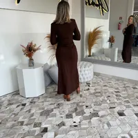 Vestido Sommer Marrom Nobuck Ref 14654 - imagem 1