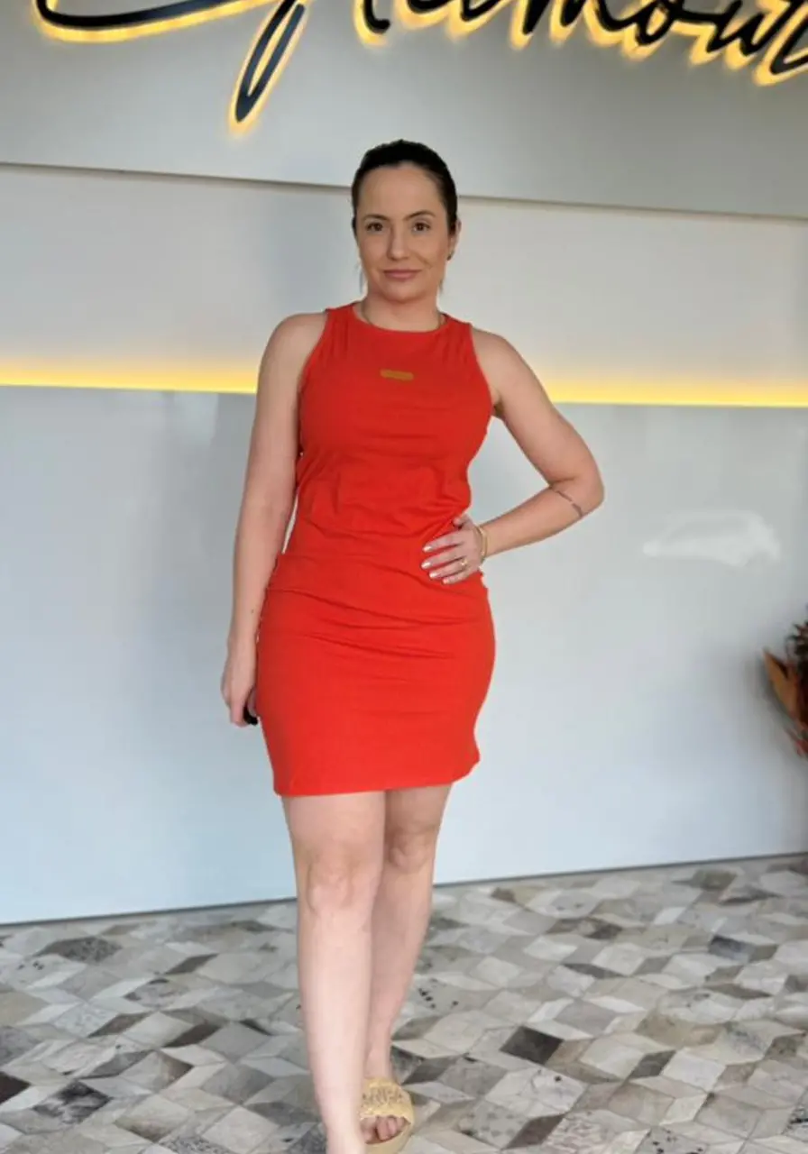 Vestido Canelado Vermelho Sommer Ref 15212