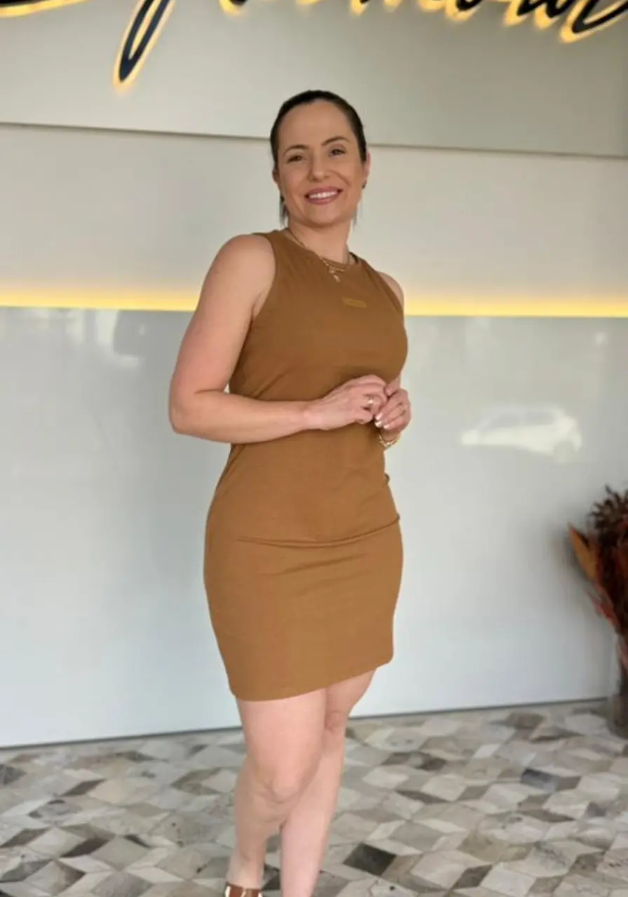 Vestido Canelado Marrom Sommer Ref 15217