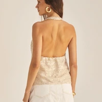 Blusa Paetê Bege Gipsy Sommer Ref 15459 - imagem 1