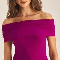 Blusa Feminina Slim Ombro a Ombro Canelada Roxo Strong Ref 15412 - imagem 2