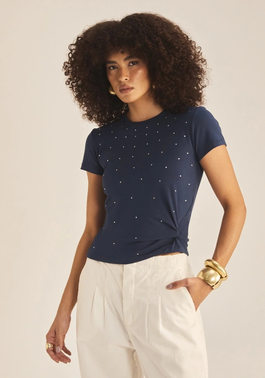 Camiseta Com Aplicação Azul Olympic Sommer Ref 15555