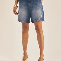 Bermuda Jeans Boyfriend Indigo Ref 15642 - imagem 3