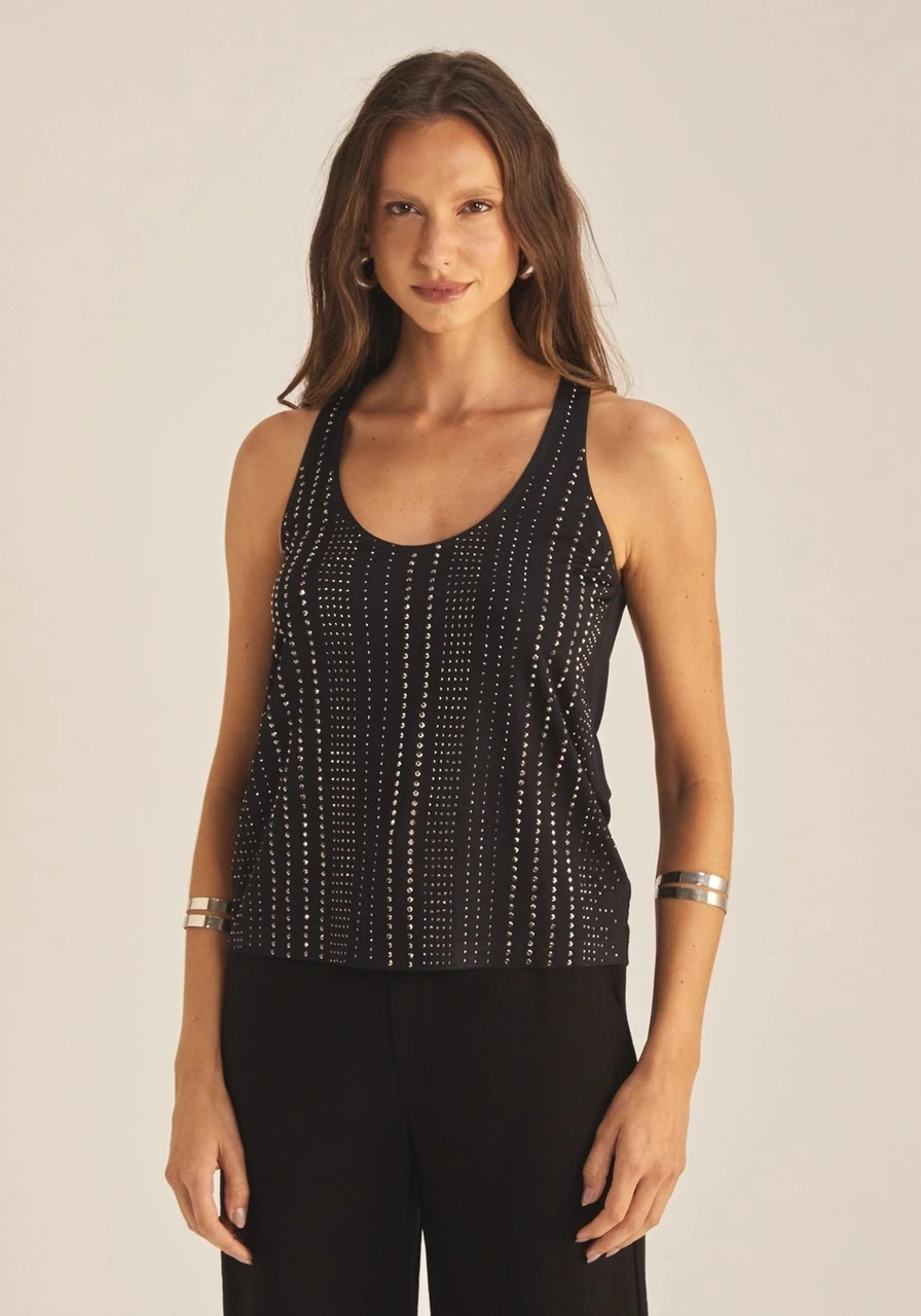 Regata Com Aplicação Preta Sommer Ref 15634