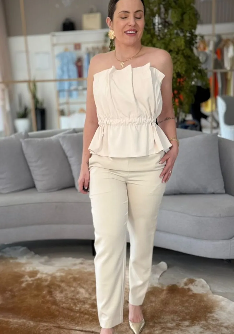 Calça Cenoura Alta Morena Rosa Ref 14614