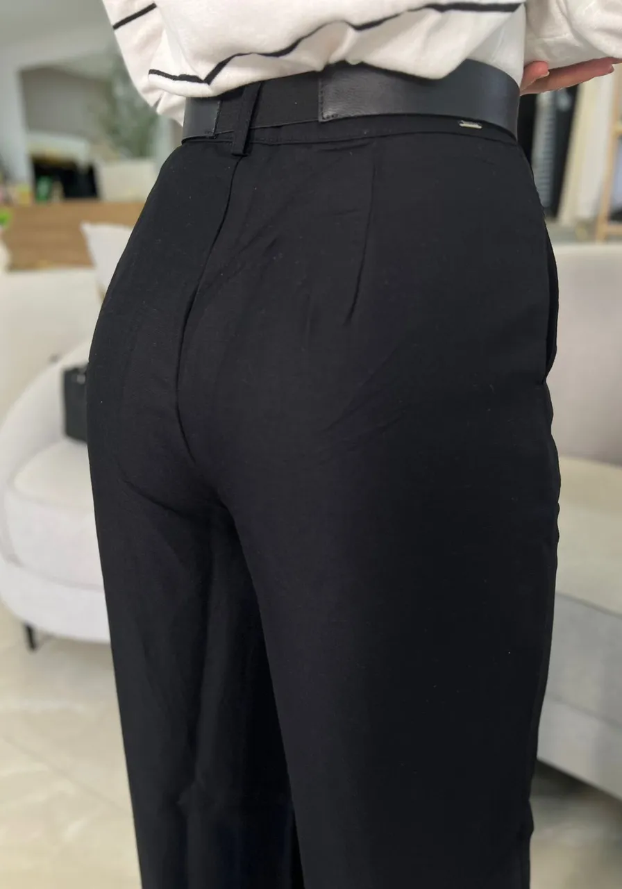 Calça Alfaiataria Em Linho Reta Sommer