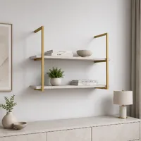 Suporte Metalon Athena com 2 Vãos e 2 Prateleiras — Dourado - imagem 1