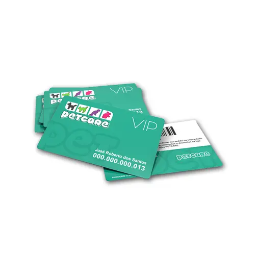 CARTÃO DE VISITA PVC CRISTAL 0,50MM (FRENTE E VERSO) - 10 UNID