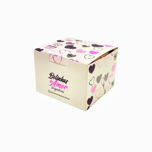 EMBALAGEM DOCES PERSONALIZADOS 6,5 x 6,5 x 5,5  4 DOCES  - 500 UNID