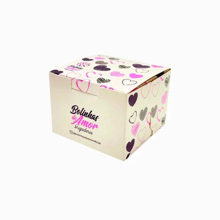 EMBALAGEM DOCES PERSONALIZADOS 6,5 x 6,5 x 5,5  4 DOCES  - 500 UNID