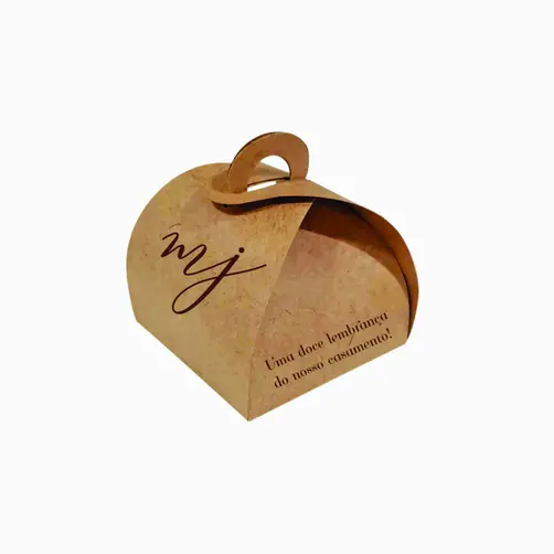 EMBALAGEM DOCES KRAFT PERSONALIZADO 4 doces 6,5x6,5x5,5   - 3000 UNID
