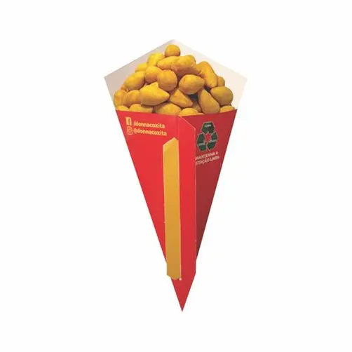 EMBALAGEM CONE COM SUPORTE PARA MOLHO 22CM PERSONALIZADA - 1000 UNID