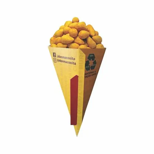 EMBALAGEM CONE COM SUPORTE PARA MOLHO 30CM PERSONALIZADO - 1000 UNID