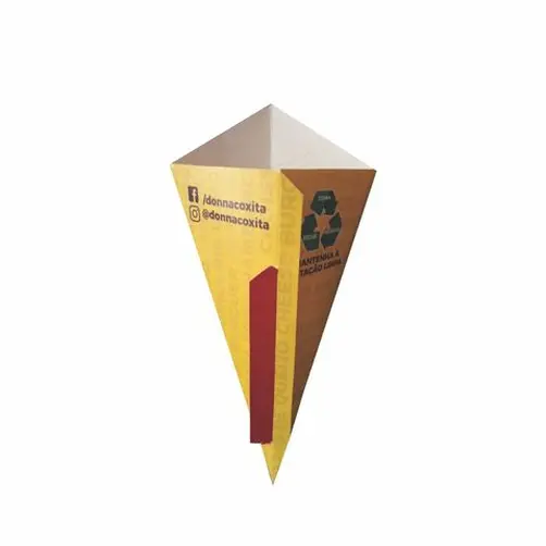 EMBALAGEM CONE COM SUPORTE PARA MOLHO 30CM PERSONALIZADO - 1000 UNID