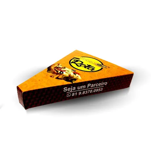 EMBALAGEM PIZZA FATIA COM BASE REMOVÍVEL PERSONALIZADA - 1000 UNID