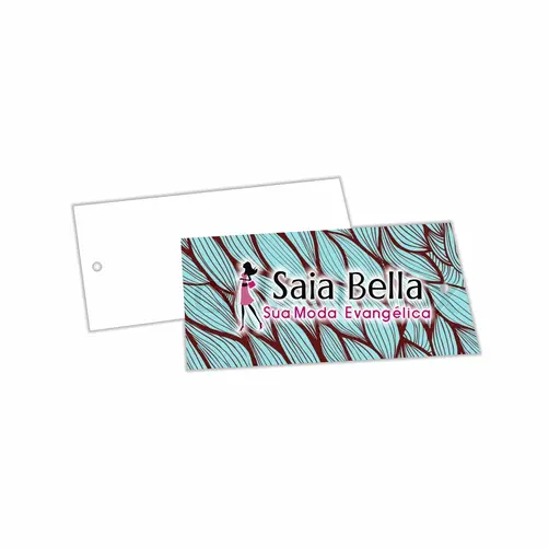 TAG PERSONALIZADA 8,8X4,8CM - 4X0 - FRENTE - 10 UNID