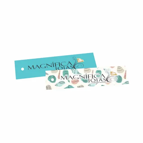 TAG PERSONALIZADA 8,8X2,2CM - 4X4 - FRENTE E VERSO - 10 UNID