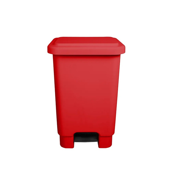 Lixeira Com Pedal  50 Litros  VERMELHA