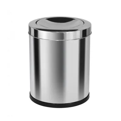 Lixeira Em Aço Inox Com Tampa Meia Esfera 13 L Binnox