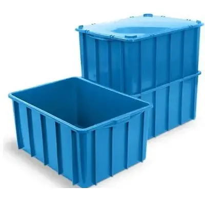 Caixa Organizadora 130 Litros - Com Tampa - AZUL
