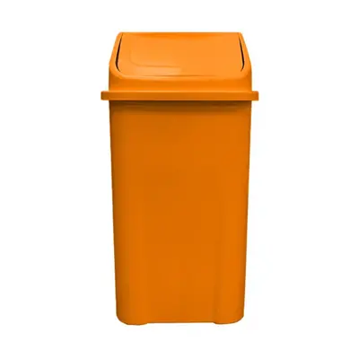 Lixeira Plástica Basculante injetada 100 Litros - LARANJA
