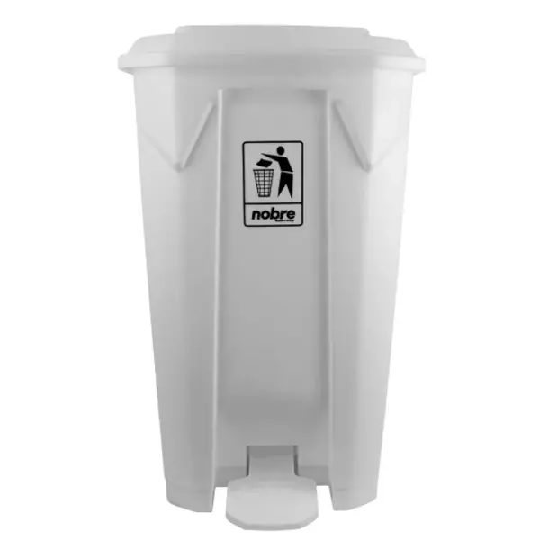 Lixeira Plástica Com Pedal  100L Branca – Nobre
