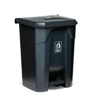 Lixeira plastica c/pedal 80l. cinza/cinza – Nobre - imagem 1