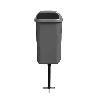 Lixeira Papeleira Gruplast Com Poste 50 Litros Cor: CINZA  