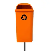 Lixeira Papeleira Gruplast Com Poste 50 Litros Laranja - imagem 1