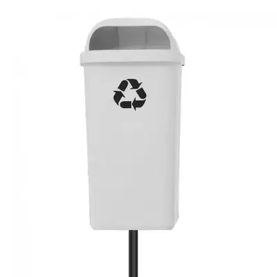 Lixeira Papeleira Gruplast Com Poste 50 Litros Cor: BRANCO