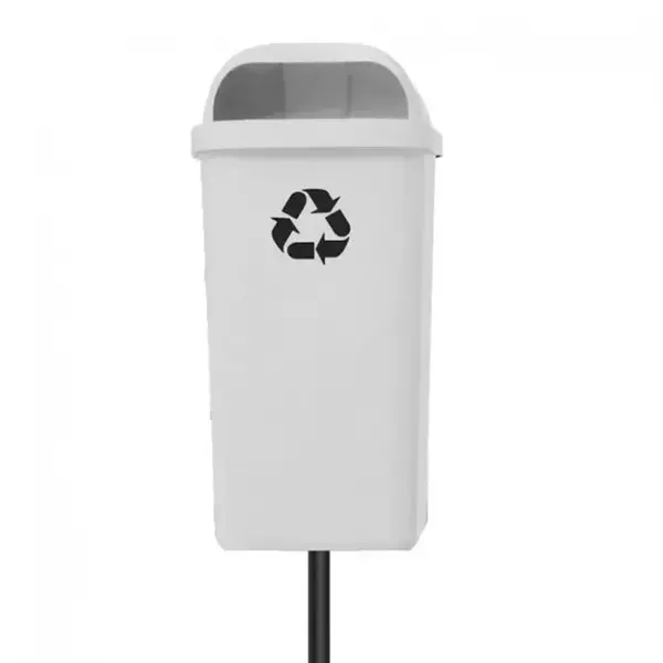 Lixeira Papeleira Gruplast Com Poste 50 Litros Cor: BRANCO