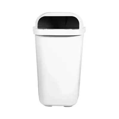 Lixeira Individual Coleta Seletiva Com Suporte Gruplast Branca 50L