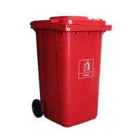 Coletora Plástica 240 Litros c/ rodas (mod. europeu) Nobre - Vermelho - imagem 1