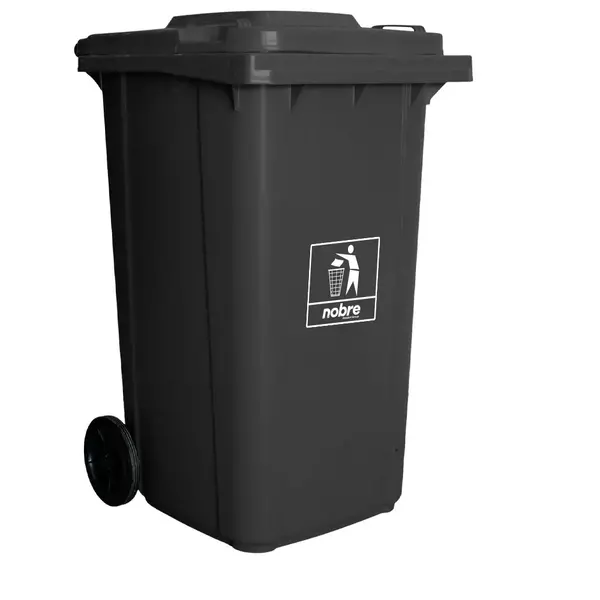 Coletora Plástica 240 Litros c/ rodas (mod. europeu) Nobre - Cinza