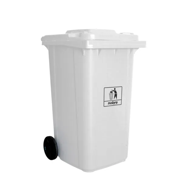 Coletora Plástica 240 Litros c/ rodas (mod. europeu) Nobre - Branca