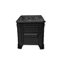 Caixa Plástica Gruplast  372 Litros Empilhável Sem Tampa Preta - imagem 2