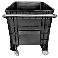 Carrinho Coletor Para Condominio 372 Litros Preta Com Puxador Frontal - imagem 2