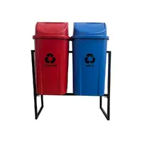 Conjunto coleta seletiva 60L com lixeiras - imagem 1