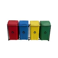 Conjunto coleta seletiva 100L com  lixeiras - imagem 1