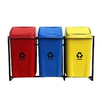Conjunto coleta seletiva 100L com  lixeiras - imagem 1
